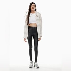 Wilfred Free Daria High Waisted Vegan Leather leggings Aritzia Size Small